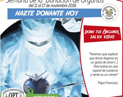 Mensaje en la Semana de Promoción de la donación de órganos