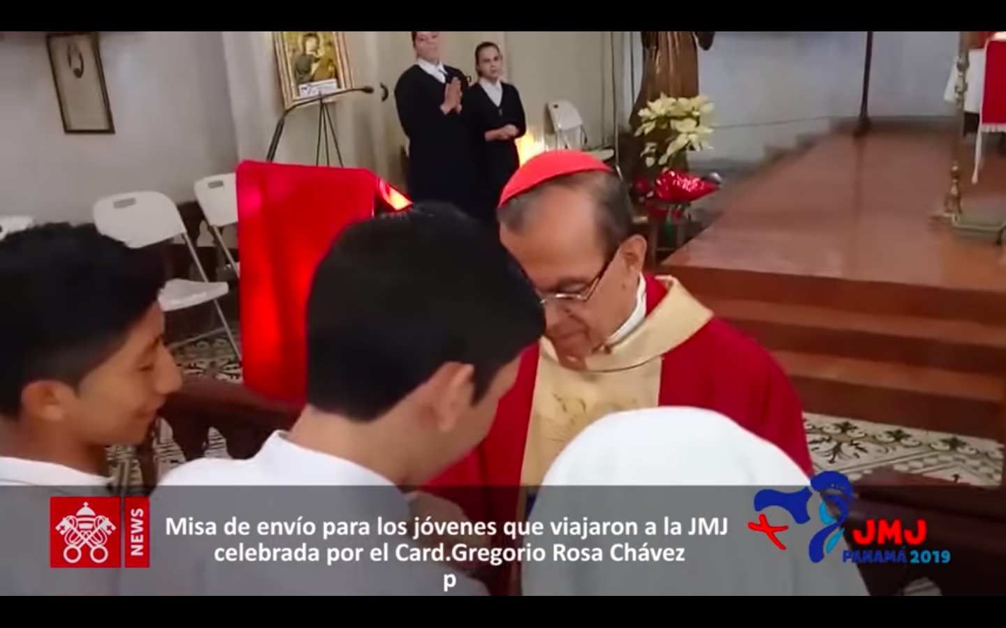 Peregrinos salvadoreños reciben bendición antes de partir a JMJ 2019