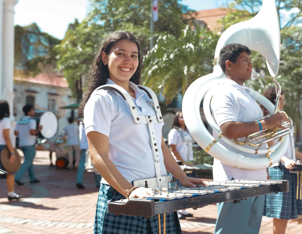 Bandas de música de colegios católicos aportaron su talento en festividad de Santa María de la Antigua