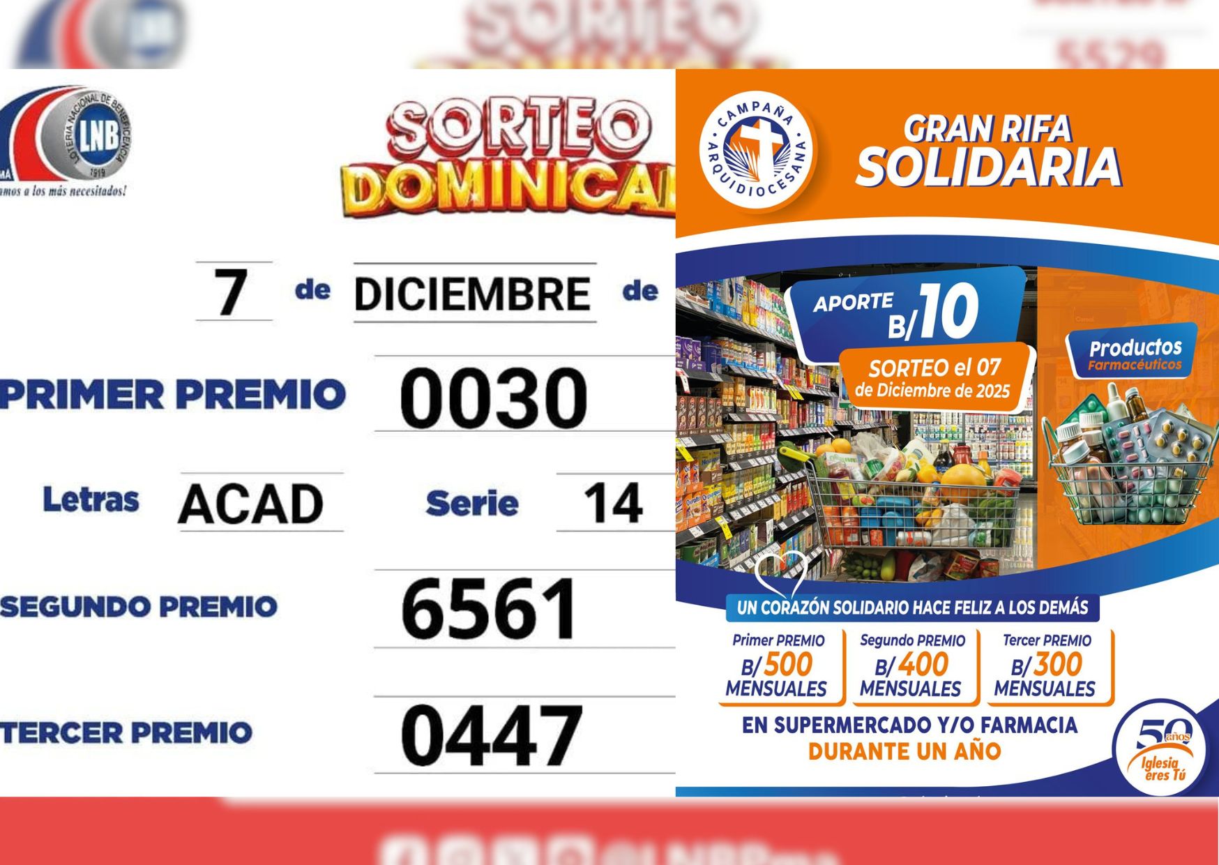 Primer y tercer premio de la Gran Rifa Solidaria tienen ganador