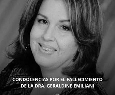 CONDOLENCIAS POR EL FALLECIMIENTO DE LA DRA. GERALDINE EMILIANI