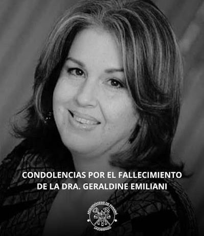 CONDOLENCIAS POR EL FALLECIMIENTO DE LA DRA. GERALDINE EMILIANI